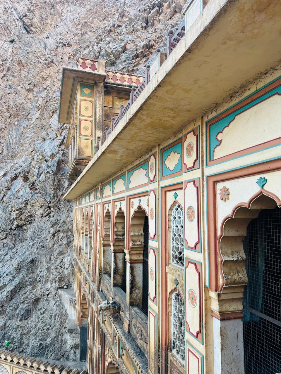 Lit palace building at dusk